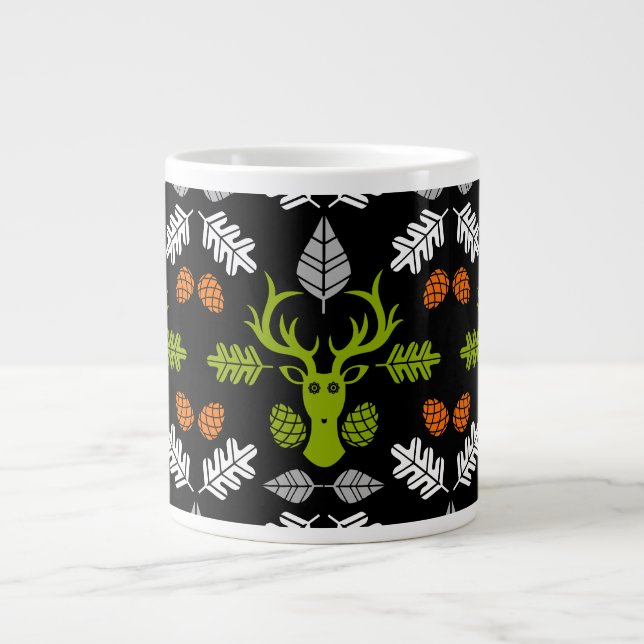 Caneca De Café Grande Forest Deer Nature Print (Frente)