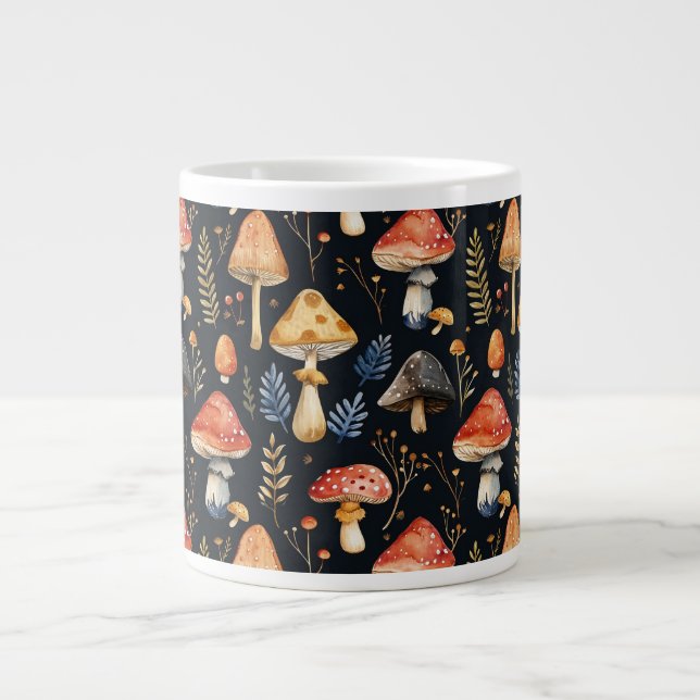Caneca De Café Grande Forest Mushroom e Fern (Frente)