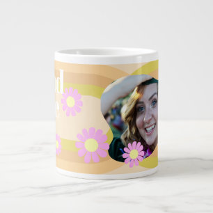 Caneca De Café Grande Formando Daisy Photo Beige