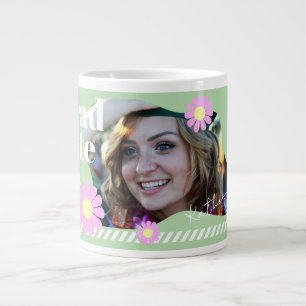 Caneca De Café Grande Formando Daisy Photo Green
