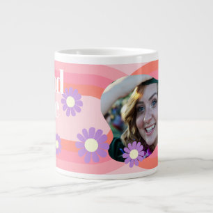 Caneca De Café Grande Formando Daisy Photo Peach