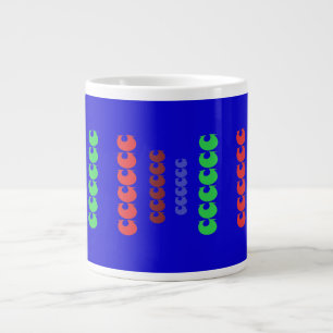Caneca De Café Grande Formas de arte alta em azul real