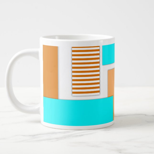 Caneca De Café Grande Formas geométricas recortadas em papel (Esquerda)