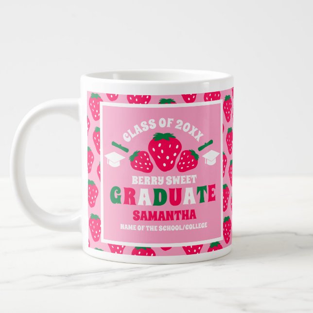 Caneca De Café Grande Formatação Rosa de Morango (Esquerda)