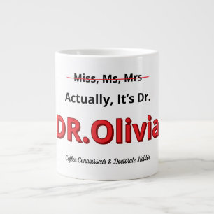 Caneca De Café Grande Formatura de Mãe com PhD Doutorado Piada Meta alca