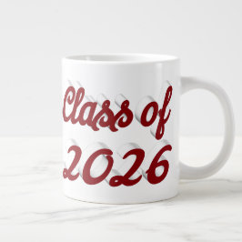 Caneca De Café Grande Formatura em letra cursiva burgundy turma de 2026