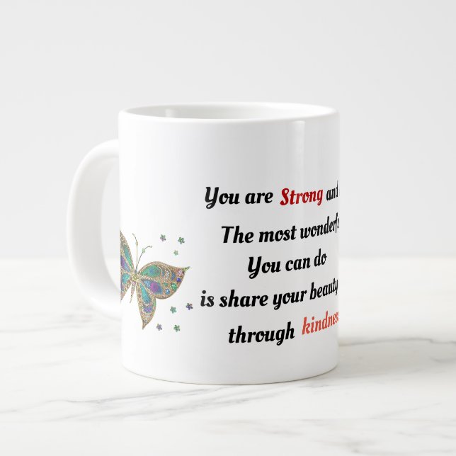 Caneca De Café Grande Forte e bonito (Frente Esquerda)