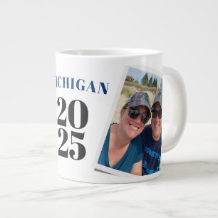 Caneca De Café Grande Foto de Reunião de Família em Férias por Ocasião E