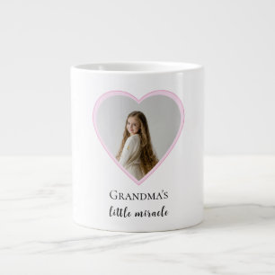 Caneca De Café Grande Foto do Coração Milagroso da Vovó Personalizada
