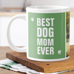 Caneca De Café Grande Foto do Melhor Dia das Mães, Melhor Mãe de Cachorr