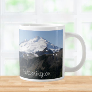 Caneca De Café Grande Foto do Monte Baker do Estado de Washington