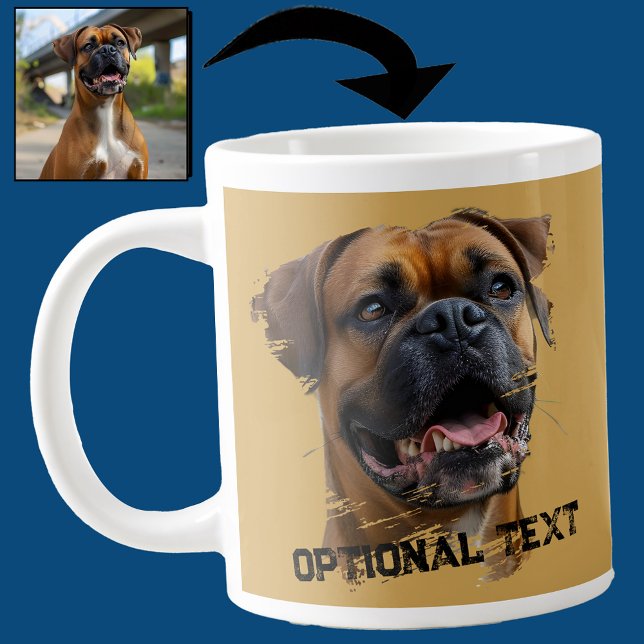 Caneca De Café Grande Foto Dourada exclusiva do Pai de cachorro preto pr (Criador carregado)