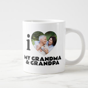 Caneca De Café Grande Foto e texto personalizados "I Heart"