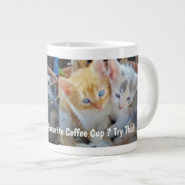 Caneca De Café Grande Foto engraçada de dois gatinhos fofos