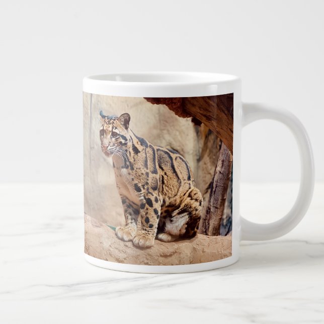 Caneca De Café Grande foto-leopardo nublada natureza vida selvagem exóti (Direita)
