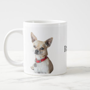 Caneca De Café Grande Foto Personalizada de Cachorro   Nome do Pet Perso