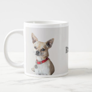 Caneca De Café Grande Foto Personalizada de Cachorro   Nome do Pet Perso