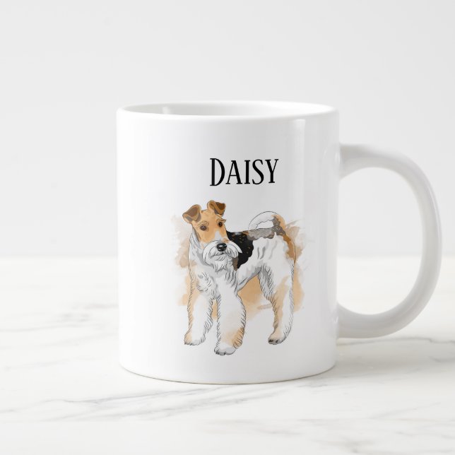 Caneca De Café Grande Foto personalizada Fox Terrier (Direita)