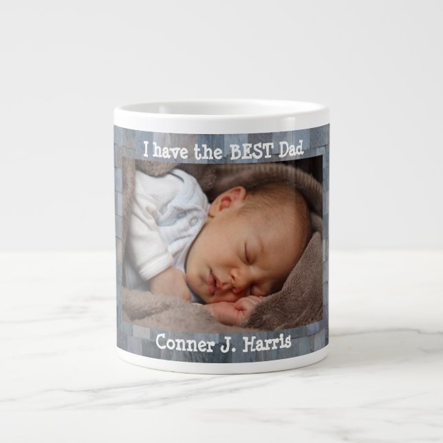 Caneca De Café Grande Foto personalizada, melhor Pai, personalizada (Frente)