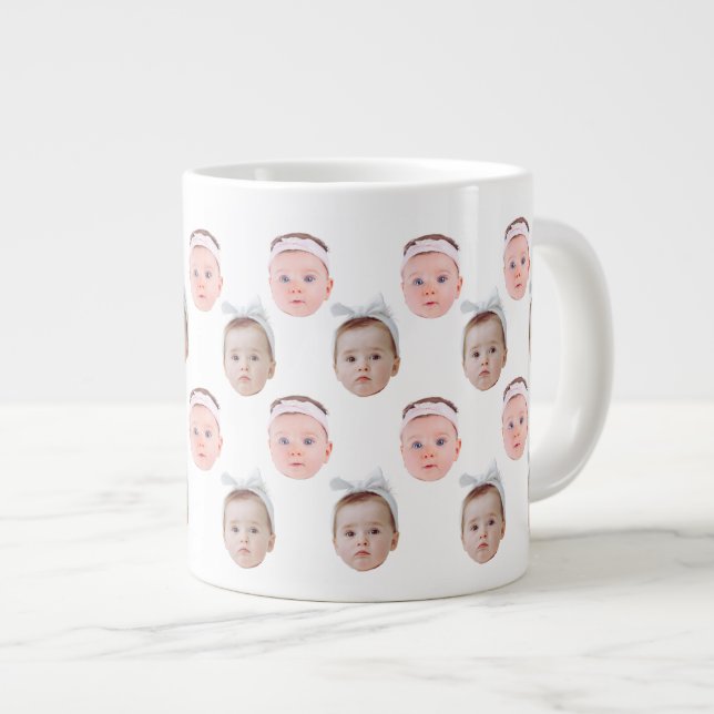 Caneca De Café Grande Foto personalizada, personalizada, Pai Mãe (Frente Esquerda)