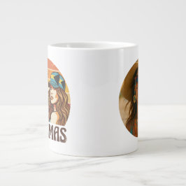 Caneca De Café Grande Foto Personalizada Retro Bahamas Praia Tropical   
