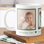 Caneca De Café Grande Fotografia múltipla personalizada do dia de os pai<br><div class="desc">Caneca de café impressa personalizada com suas fotos e uma mensagem de Dia de os pais personalizada. Adicionar 3 fotos especiais com uma mensagem pessoal. Envie-me uma mensagem se precisar de assistência ou se tiver algum pedido especial.</div>
