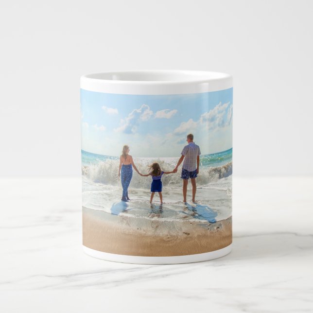 Caneca De Café Grande Fotografia personalizada - seu Design de Verão - F (Frente)