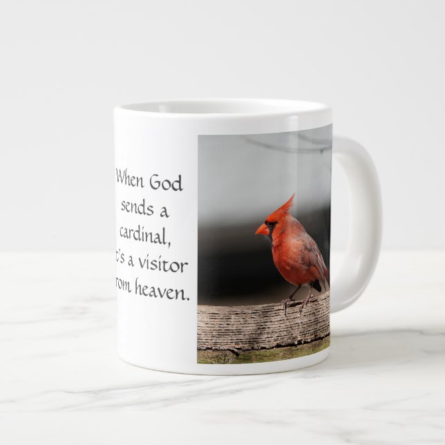 Caneca De Café Grande Fotografias e Citação Cardinais: Visitante do Céu! (Frente Esquerda)