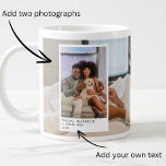 Caneca De Café Grande Fotografias e Texto Personalizados<br><div class="desc">Fotos personalizadas e texto - caneca gigante de manutenção de fotos de Ricaso - adicione suas próprias fotos e texto - presentes de manutenção de fotos</div>