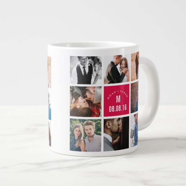 Caneca De Café Grande Fotografias Personalizadas Com Mug Casadas (Frente Esquerda)