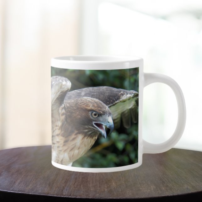 Caneca De Café Grande Fotom de Falcão-de-cauda-vermelha Raptor (In Situ)