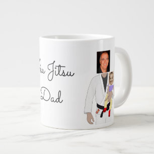 Caneca De Café Grande Fotos personalizadas e texto manuscrito do Pai Jiu