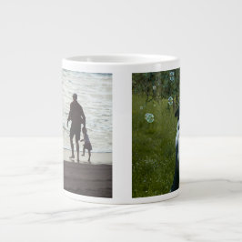 Caneca De Café Grande Fotos Simples Personalizadas Duas