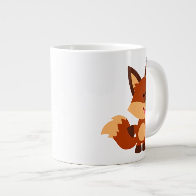 Caneca De Café Grande Fox Jumbo Mug Bonito Inocente (Frente Esquerda)