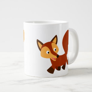 Caneca De Café Grande Fox Jumbo Mug, uma linda e feliz caricatura