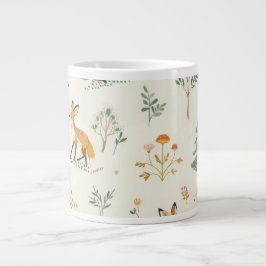 Caneca De Café Grande "Foxy Delight Cerâmica Mug"
