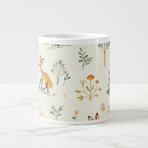 Caneca De Café Grande "Foxy Delight Cerâmica Mug"