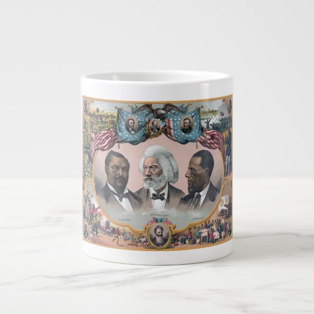 Caneca De Café Grande Fr3d3 Bailey Douglass com Abolicionista Preto (Frente)
