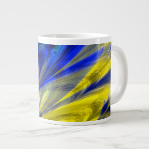 Caneca De Café Grande Fractal Mármore 4-6 Jumbo Mug