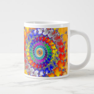 Caneca De Café Grande Fractal Psicedélico