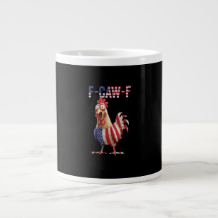 Caneca De Café Grande Frango F-Caw-F engraçado bandeira dos EUA F-Caw-F