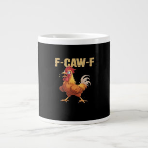 Caneca De Café Grande Frango F-Caw-F Engraçado Estilo Retrô