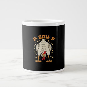 Caneca De Café Grande Frango F-Caw-F engraçado Frango F-Caw-F engraçado