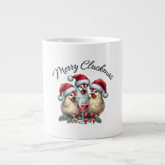 Caneca De Café Grande Frango FELIZ Engraçado CLUCKMAS