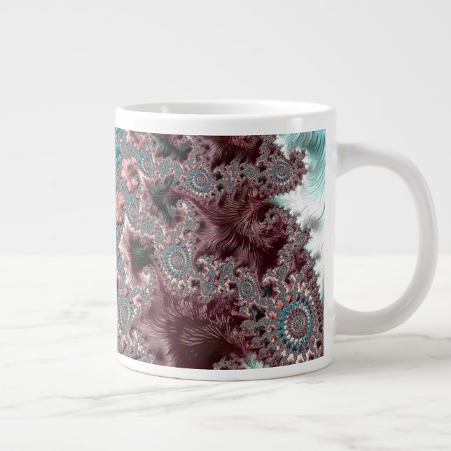 Caneca De Café Grande Fratura Espiral Da Boêmia Eclética Da Groovy Retro (Direita)