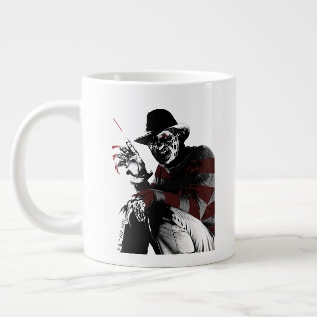 Caneca De Café Grande Freddy vs Jason | Freddy Ver Vermelho (Esquerda)