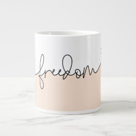 Caneca De Café Grande Freedom Minimalist Typography Design