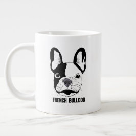 Caneca De Café Grande French Bulldog face on