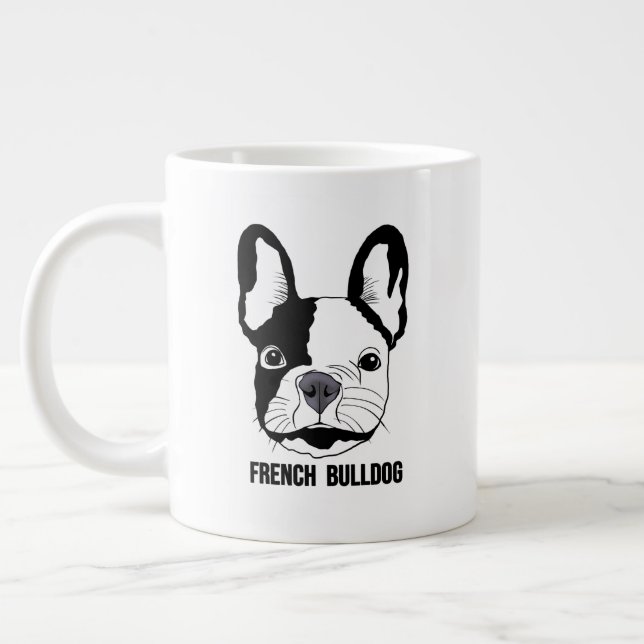 Caneca De Café Grande French Bulldog face on  (Esquerda)