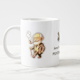 Caneca De Café Grande Freud Caricature for Psychologists & Mental Health